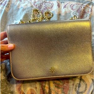 Tory Burch rose gold bag with chain strap
